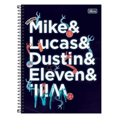 Caderno Universitario Capa Dura 10x1 160fls Stranger Things Tilibra - Capa1