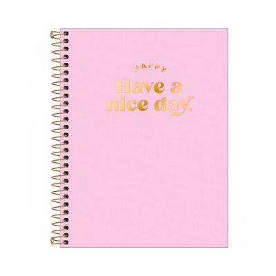 Caderno Colegial Capa Dura 1x1 80fls Happy Rosa Tilibra