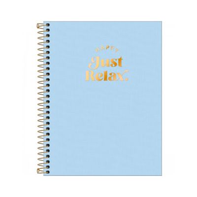 Caderno Colegial Capa Dura 1x1 80fls Happy Azul Tilibra