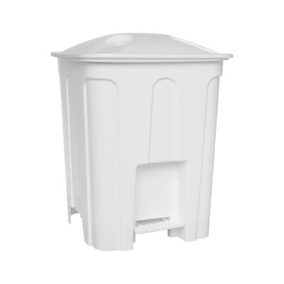 Cesto De Lixo 15l Plastico Branco C/pedal Jaguar