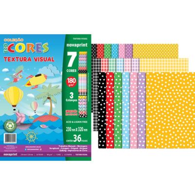 Papel Ecocores Textura 320x230mm 180g 36fls Novaprint