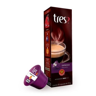 Capsula Cafe Espresso Tres Supremo 80g C/10 Unidades