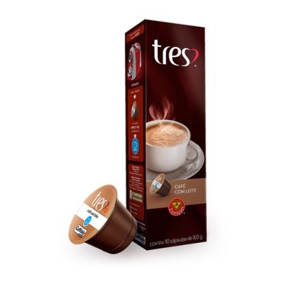 Capsula Cafe Espresso Tres Cafe C/leite 90g C/10 Unidades