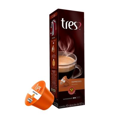Capsula Cafe Espresso Tres Ameno 80g C/10 Unidades