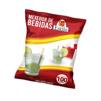 Mexedor Madeira Para Bebidas Com 12cm Pct C/100un Plde Estilo