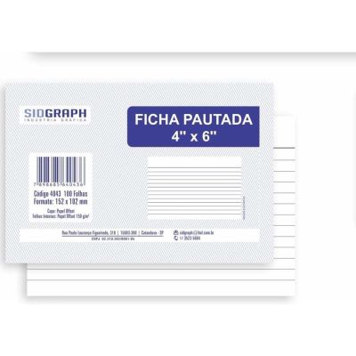 Ficha Pautada 4 X 6 C/100un Sidgrafh