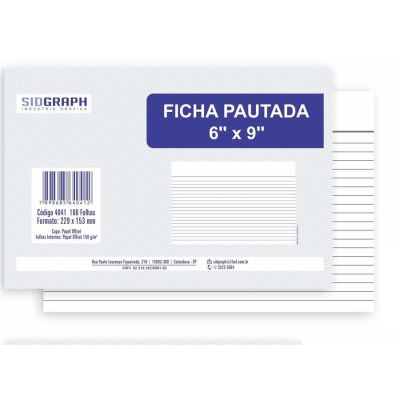Ficha Pautada 6 X 9 C/100un Sidgrafh