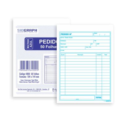 Guia Comercial Pedido Multivias 104 X 144mm Azul 4000 Sidgraph