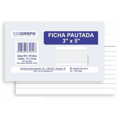 Ficha Pautada 3 X 5 C/100un Sidgrafh