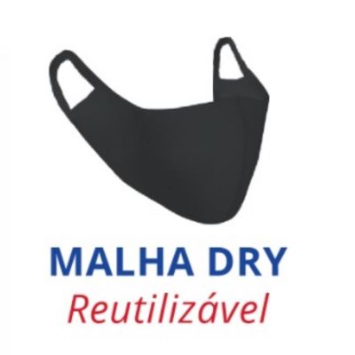 Mascara Tecido Dry Premium Reutilizavel Preta G.saude