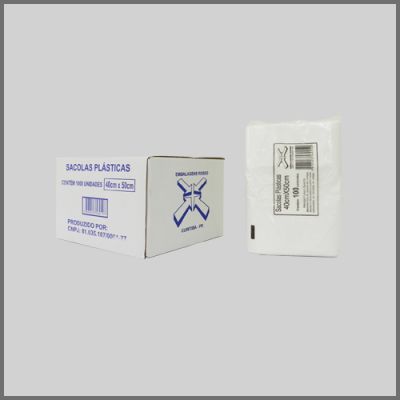Sacola Plastica Branca 40x50cm C/100 1,8micra Rosso