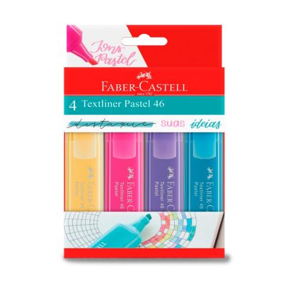Marca Texto Textliner Cores Pastel Mt/15464 C/4 Faber-castell Ww