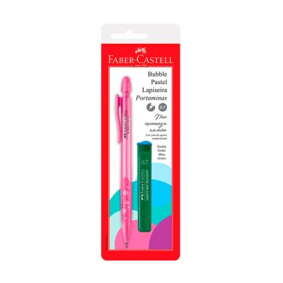 Lapiseira Bubble Pastel Rosa 0.7mm + 1 Tubo De Grafite Bls C/1 Faber-castell