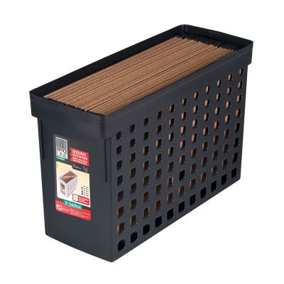 Caixa Arquivo P/ Pasta Suspensa Preta Estreito Alto Ordene Office 70022