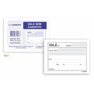 Guia Trabalhista Vale Sem Canhoto 100fls Sidgraph