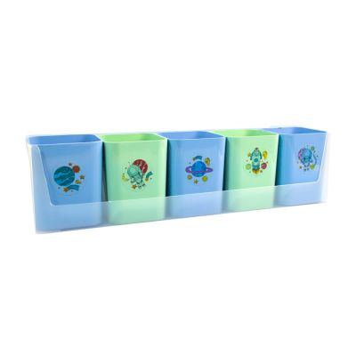 Organizador C/ 5 Porta Objetos Azul E Verde Kit Mundo Da Lua Dello 2191.ss