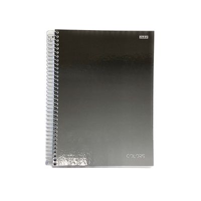 Caderno Universitario Capa Dura 10x1 160fls Colors Preto S.d