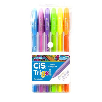 Caneta Gel C/6 Cores Pastel Trigel Cis