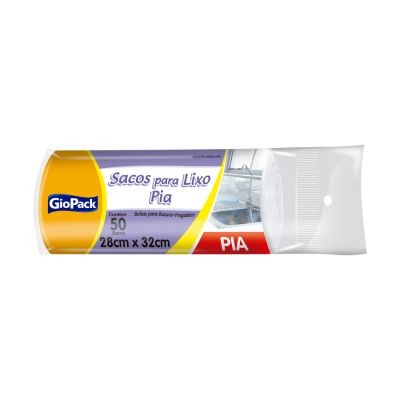 Saco Para Lixo Pia 28x32cm 5l Branco C/50 Giopack