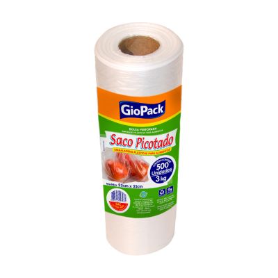 Saco Plastico Picotado 23 X 35cm 3kg Giopack C/500un