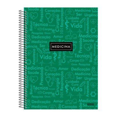 Caderno Universitario Capa Dura 10x1 160fls Profissoes Medicina S.d