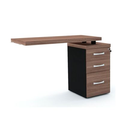 Mesa Para Escritorio Complemento 3 Gavetas Mcp1040-pg03-pe40 Walnut/preto Pandin Ww