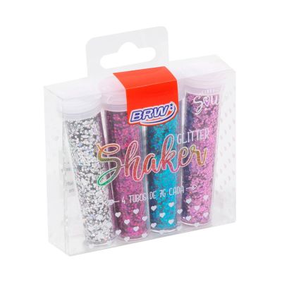 Glitter Shaket Hexagonal Bls C/4 Cores  De 7g Cada Soul Brw Gl0503