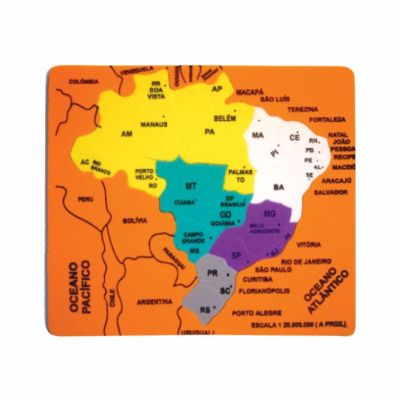 Brinquedo Pedagogico E.v.a Mapa Do Brasil Ref.114 Rdj