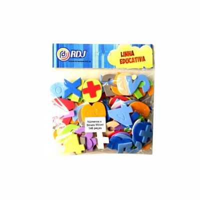 Brinquedo Pedagogico E.v.a Numeros E Sinais Movel C/148pcs Ref.427 Rdj