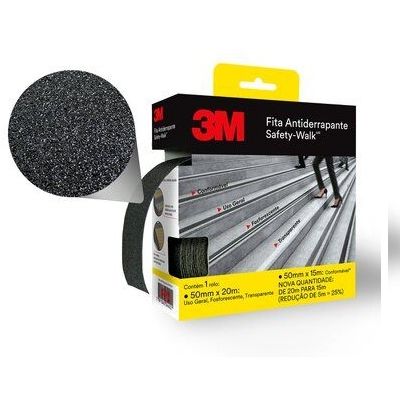 Fita Adesiva Antiderrapante 50mm X 20m Safety Walk Preto 3m