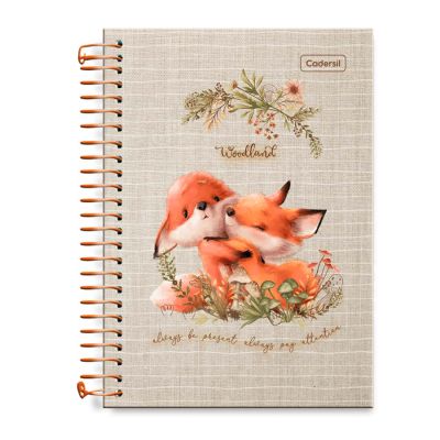 Caderno Linguagem Espiral Capa Dura 1/4 80fls Woodland Cadersil