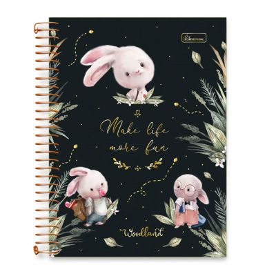 Caderno Colegial Capa Dura 1x1 80fls Woodland Cadersil