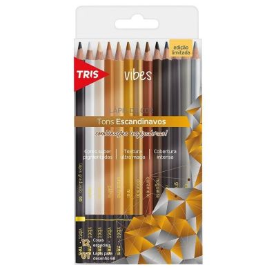 Lapis De Cor 13 Cores Tons Escandinavos Vibes Tris