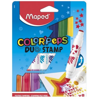 Caneta Hidrografica C/8 Cores Duo Stamp C/ Carimbo 846808 Maped