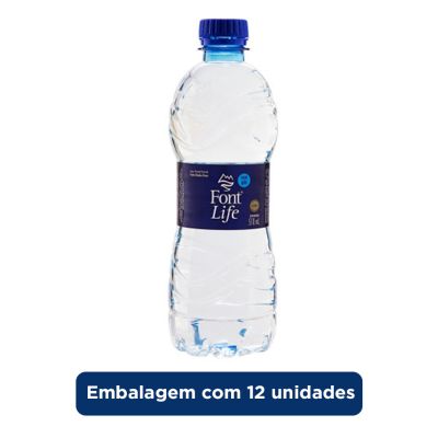Agua Mineral Sem Gas 510ml C/12 Garrafas Font Life