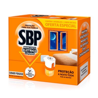 Repelente Eletrico Liquido + Aparelho 45 Noites 35ml Sbp