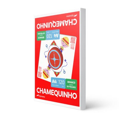 Papel Sulfite A4 120g 40kg Chamequinho Branco 50fls