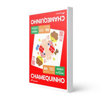 Papel Sulfite A4 180g 60kg Chamequinho Branco 50fls