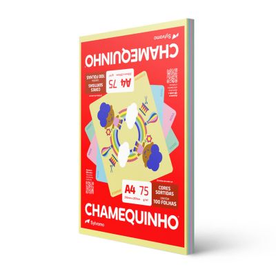 Papel Sulfite A4 75g 210 X 297 Chamequinho Colorido 100fls