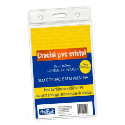 Crachá Vertical 6x8,5cm S/ Presilha Pct C/10