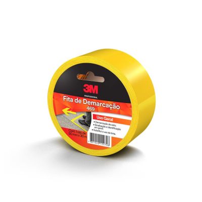 Fita Adesiva Demarcacao De Solo 50mm X 30m Amarela 469 3m