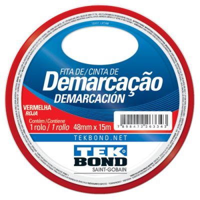 Fita Adesiva Demarcacao De Solo 48mm X 15m Vermelha Tekbond