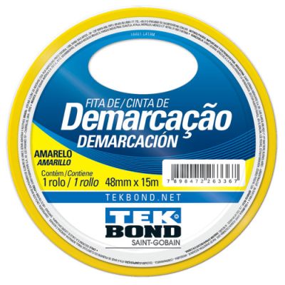 Fita Adesiva Demarcacao De Solo 48mm X 15m Amarela Tekbond