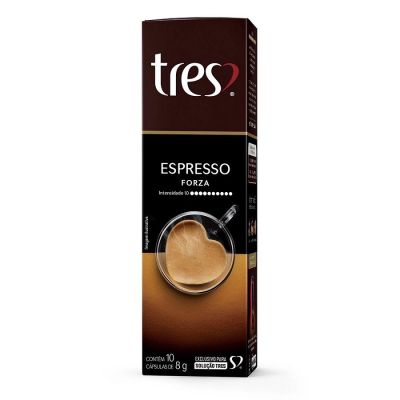 Capsula Cafe Espresso Tres Forza 80g C/10 Unidades