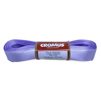 Fita Cetim Liso Lilas 15mmx10m N3 Cromus