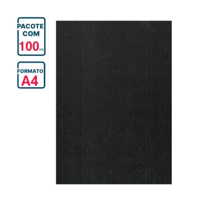 Capa Encadernacao A4 Preta C/100 Plaspiral