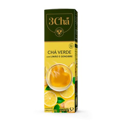 Capsula Cha Misto Verde Limao E Gengibre Tres 35g C/10 Unidades