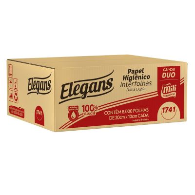 Papel Higienico Folha Dupla Cai Cai Interfolhado Cx C/8.000fls Duo Mili Professional 1741