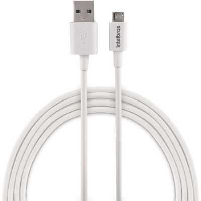 Cabo Para Smartphone Micro Usb 1,2m Pvc Branco Euab 12pb Intelbras