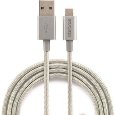 Cabo Para Smartphone Micro Usb 1,5m Nylon Branco Euab 15nb Intelbras